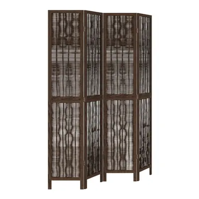 (40 x cm/ piece) vidaXL Room Divider Panel Room Privacy Screen Dark Brown Solid Wood Paulownia