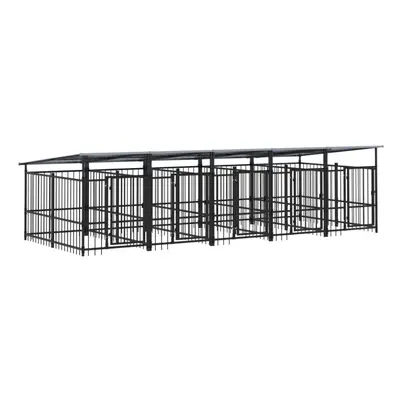 (491 x x cm) vidaXL Outdoor Dog Kennel Steel Puppy Crate Pet Cage Enclosure Multi Sizes