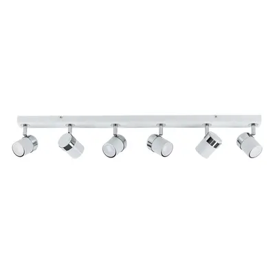 Modern Way Straight Bar Ceiling Spotlight Fitting in a Gloss White/Chrome Finish