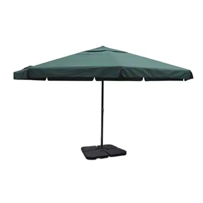 vidaXL Outdoor Umbrella with Portable Base Green Aluminium Frame Patio Parasol