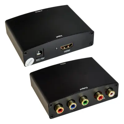 HDMI to Component & Audio Converter RCA PHONO YPbPr RGB TV DVD Projector 1080P