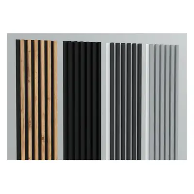 (Graphite on White ) Furneo Wall Slats Decorative Wooden Panels Oak Black Grey White Lamele 240c