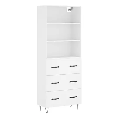 (white, drawers) vidaXL Highboard Sideboard Cupboard Side Cabinet Grey Sonoma Engineered Wood