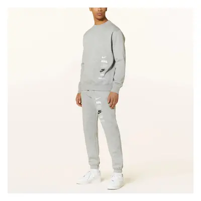 (Grey, XXL) Nike Club Fleece+ Mens Crewneck Brushed Back Fleece Tracksuit