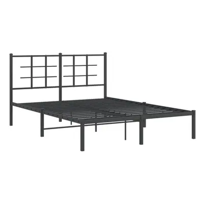 (black, x cm/with headboard) vidaXL Metal Bed Frame with Headboard Home Bed Base Bedstead Black 