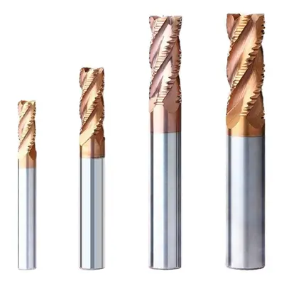 () Four-blade Carbide Tungsten Steel Milling Cutter Straight Shank Knife Slotting