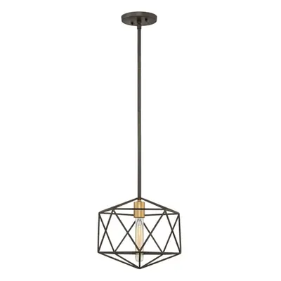 Geometric Gold Pendant Metallic Coloured Lamp Holder Matte Bronze LED E27 100W