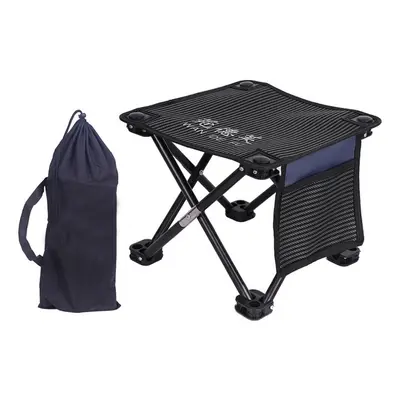 (Grey) Camping Folding Chair Fishing Stool Picnic BBQ Seats with Pocket Max Load 150kg Outdoor T