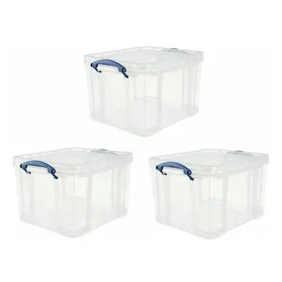 Really Useful Litre Plastic Storage Box, Clear, Pack of boxes