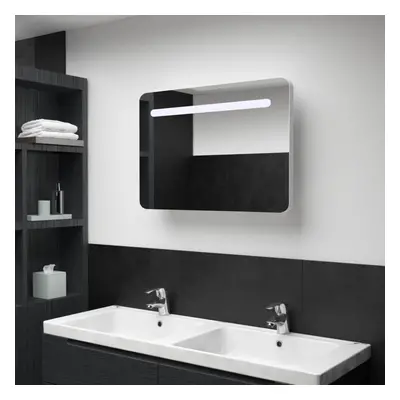 vidaXL LED Bathroom Mirror 80x9.5x55cm Wall Light Vanity Mirror Wall Cabinet