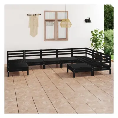 vidaXL Garden Lounge Set Outdoor Lounge Set Piece Solid Wood Pine Black