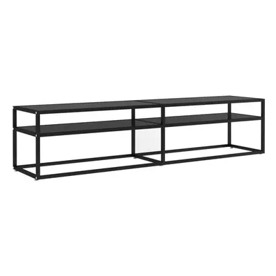 vidaXL TV Cabinet Black Tempered Glass Home Stereo Hifi Cabinet TV Stand Unit