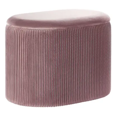 Velvet Storage Pouffe Pink RICHLAND