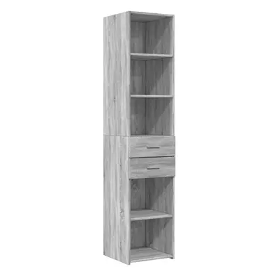 (grey sonoma) vidaXL Highboard Sideboard Cabinet Storage Cupboard Black Engineered Wood