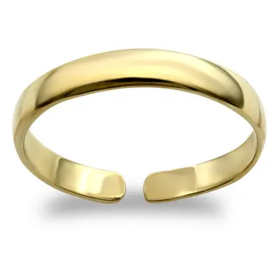 Jewelco London Ladies Solid 9ct Yellow Gold D-Shape Band Toe Ring 2.5mm - JTR003