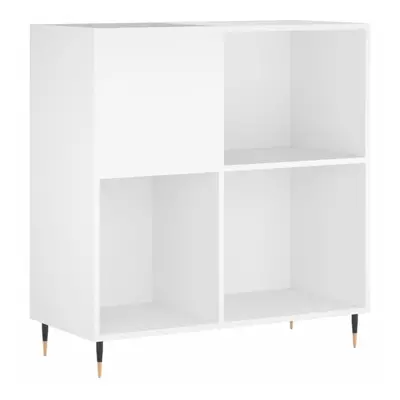 vidaXL Record Cabinet Record Storage Cabinet Sideboard White Engineered Wood