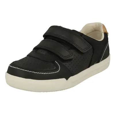 (UK 12.5 Child, Black) Boys Clarks Casual Shoes Mini Ezra - F Fit