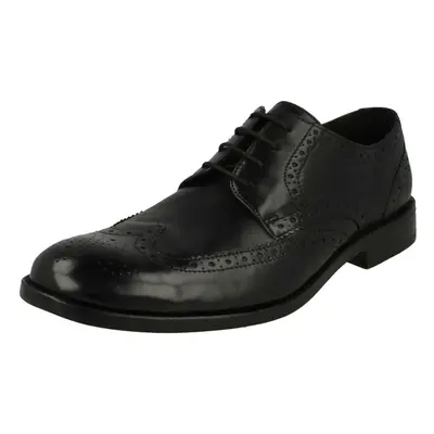 (UK 8, Black) Mens Clarks Formal Brogue Detailed Shoes James Wing - G Fit