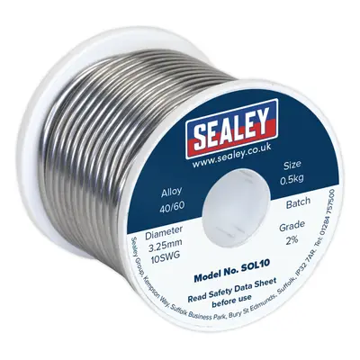 0.5kg Quick Flow Solder Wire Cable Reel Drum - 3.25mm 10SWG - 40/60 Tin/Lead