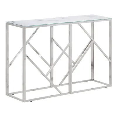 (silver and white, glass) vidaXL Console Table Hallway Accent End Coffee Table Centre Tea Side T