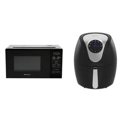 Emtronics Kitchen Set in Black 4.5L Air Fryer and 20L Microwave Grill