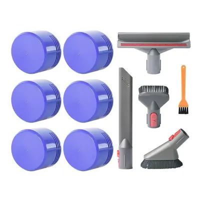 11pcs Replacements for Dyson V7 V8 V10 Vacuum Cleaner Parts Accessories Filters*6 Brush Heads*4 