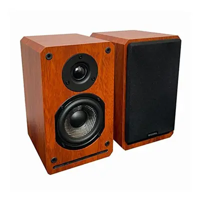 ROXEL RBS Book Shelf Speaker, Cherry Wood Effect Cabinet with inch Enhanced Carbon Fibre Woofer,