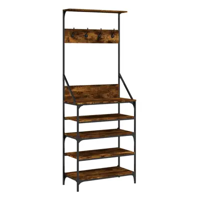 (smoked oak, x x cm) vidaXL Clothes Rack with Shoe Storage Garment Rack Clothes Rail Smoked Oak