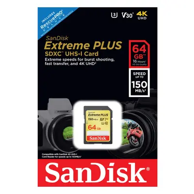 Sandisk Extreme PLUS memory card GB SDXC Class UHS-I