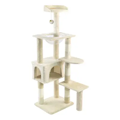 VOUNOT Cat Tree Tower with Space Capsule, Beige