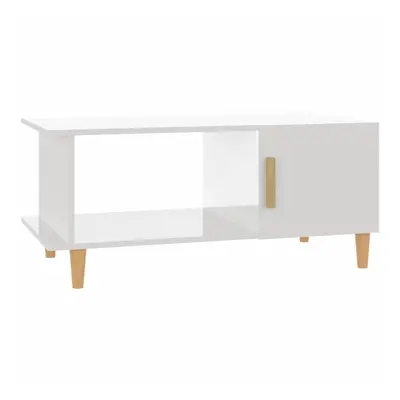 vidaXL Coffee Table High Gloss White 90x50x40 cm Engineered Wood End Table