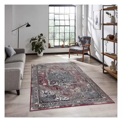 (Pink / Blue, x cm) Distressed Faded Vintage Traditional Rugs Pink Mauve Rug Runner Small Large 