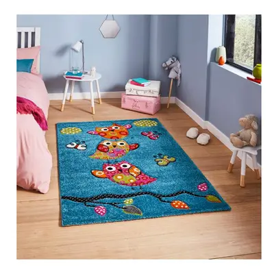 Owl Kids Rug - Blue - 120cm x 170cm