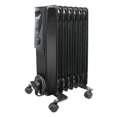 NRG Portable Oil Filled Radiator Electric 1.5KW Adjustable Thermostat Fin Radiator Heater with P