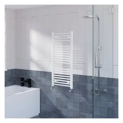 WarmeHaus Straight Heated Towel Rail Radiator Ladder for Bathroom Wall Mounted White 970x450mm