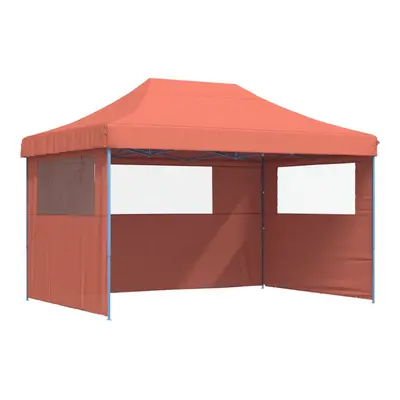 (terracotta, with sidewalls) vidaXL Foldable Party Tent Pop-Up with Sidewalls Patio Gazebo Canop