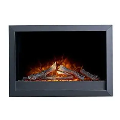 Adam Toronto Electric Wall Inset Fire with Remote Control in Black