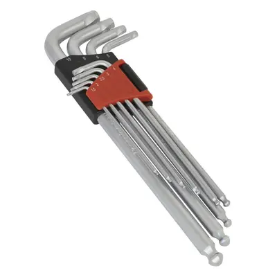 9 Piece Lock-On Ball-End Hex Key Set - 1.5mm to 10mm Size - 88mm to 225mm Length