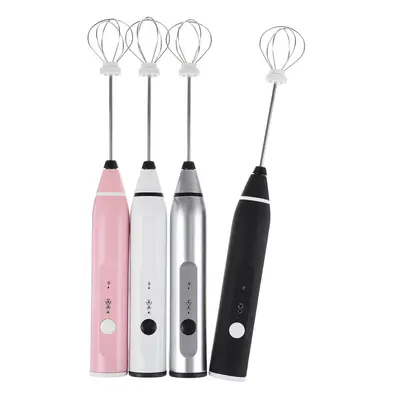 (Pink) IN Electric Hand Mixer Milk Frother Rechargeable Speed Mixer Stirrer Egg Beater Home