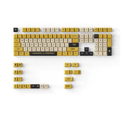 (Yellow) Keys Electronic Game PBT Keycap Set Cherry Profile Five-sided Sublimation Custom Keycap