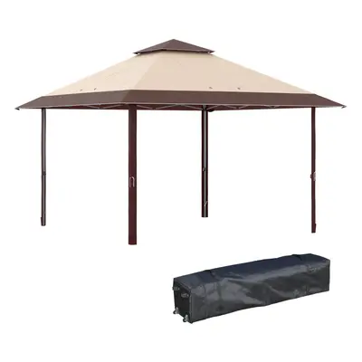 Outsunny x 4m Outdoor Pop-Up Canopy Tent Gazebo Adjustable Legs Bag Coffee