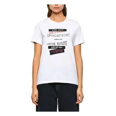 (S) DIESEL T-Sily-V20 Womens T Shirt Slim Fit Crew Neck Short Sleeve Summer Top