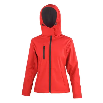 (14 UK, Red/Black) Result Core Womens/Ladies Hooded Soft Shell Jacket