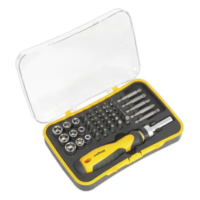 45 PACK Ratchet Screwdriver Socket & Bit Set - Comfort Grip & Storage Case