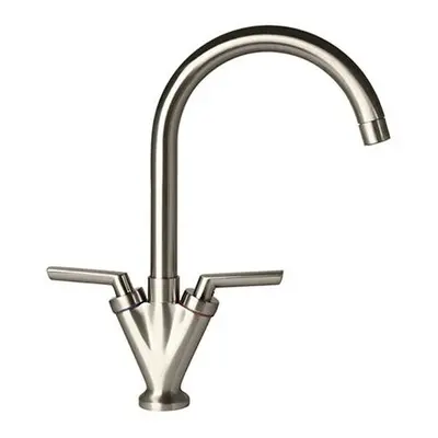 Brushed Nickel Swivel Spout Faucet Kitchen Sink Basin Mono Mixer Tap