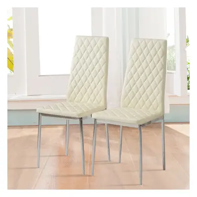 PVC High Back Modern Dining Chairs Set of