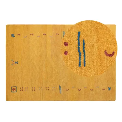 Wool Gabbeh Area Rug x cm Yellow AKALAN