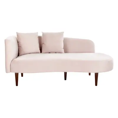 Left Hand Velvet Chaise Lounge Pink CHAUMONT