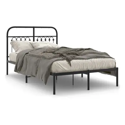 (black, x cm/ with headboard) vidaXL Metal Bed Frame with Headboard and Footboard Bed Base White