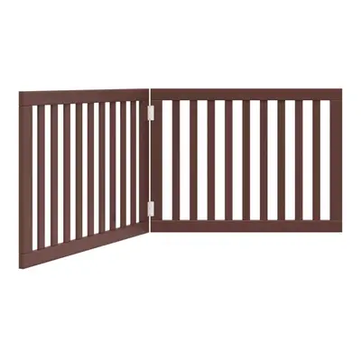 (brown, x x cm/ pcs) vidaXL Dog Gate with Door Foldable Pet Gate Dog Fence Pet Barrier Poplar Wo